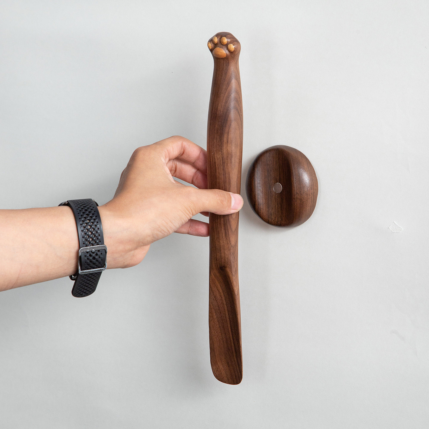 猫爪鞋拔子北美黑胡桃实木长柄提鞋器创意可爱实木质鞋扒节日礼品,居家日用,鞋拔,淘宝优惠券,粉丝福利购,淘宝优惠卷