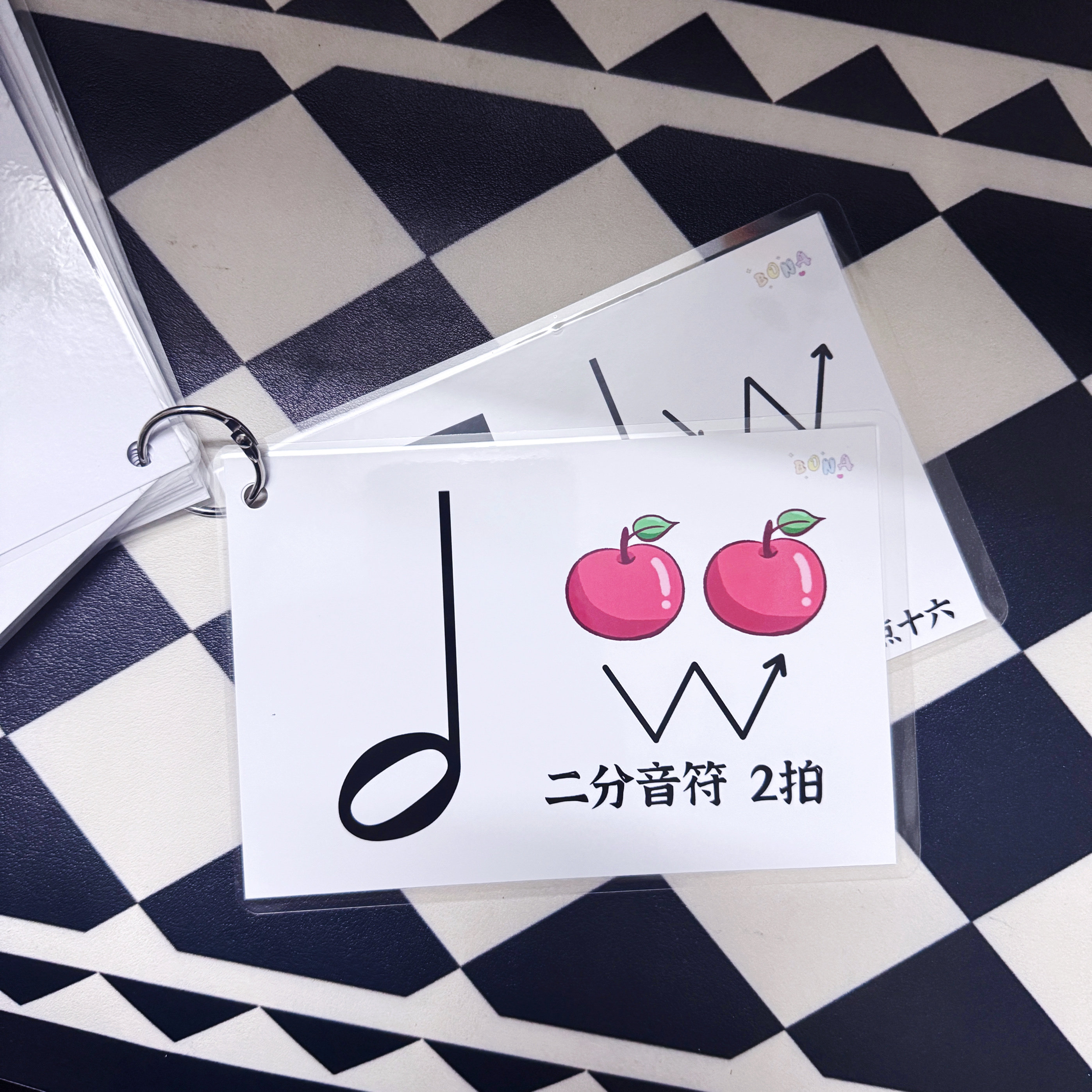 节奏卡片音符节奏闪卡彩色水果具象化教学教具音乐课堂乐理启蒙