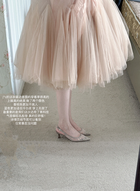 lady ww美女款璀璨星河j*c气质网纱水钻尖头高跟鞋女细跟包头凉鞋