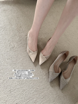 氧气感j*c满钻美女鞋子尖头单鞋