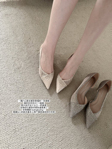 氧气感j*c满钻美女鞋子尖头单鞋