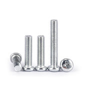 促碳钢镀白锌十字盘头螺钉 圆头机丝机牙螺丝MM2.5M3M3.5M4M5M6M8