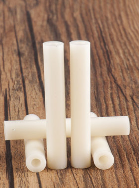 白色ABS隔离柱空心直通柱圆形螺丝套管绝缘通孔圆体间隔柱Ф9*6.2