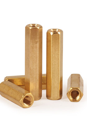 促双通六角铜柱平头空心隔离柱电脑机箱主板铜螺柱M2M2.5M3M4M5M6