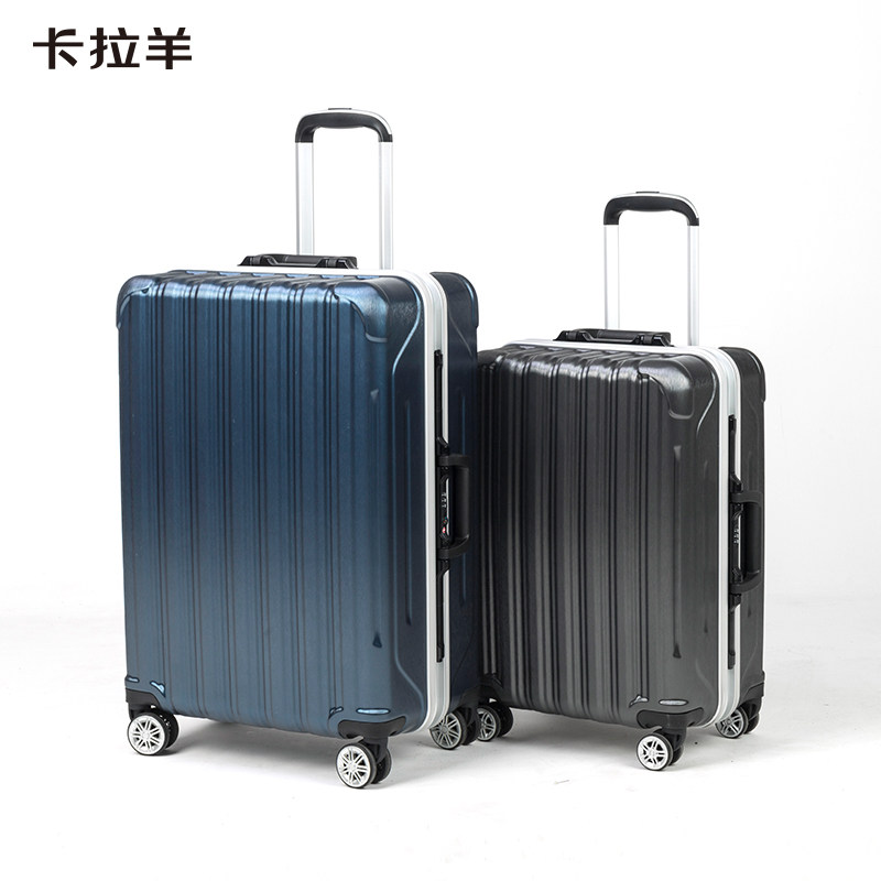 卡拉羊铝框拉杆箱万向轮20寸行李箱男女商务24寸旅行箱时尚铝框箱