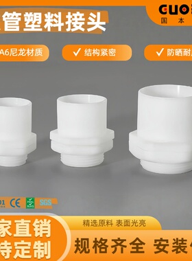 国标尼龙白色金属软管塑料接头包塑软管外丝穿线管接头PVC软管接