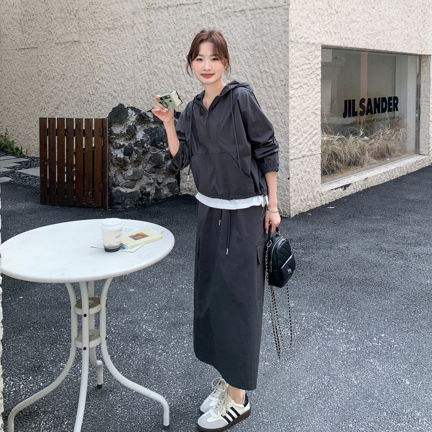 裙子套装裙女2026早春秋季新款休闲运动宽松连帽卫衣半身裙两件套