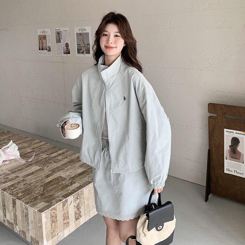 休闲运动风套装裙女2026春秋季新款立领棒球夹克外套半身裙两件套
