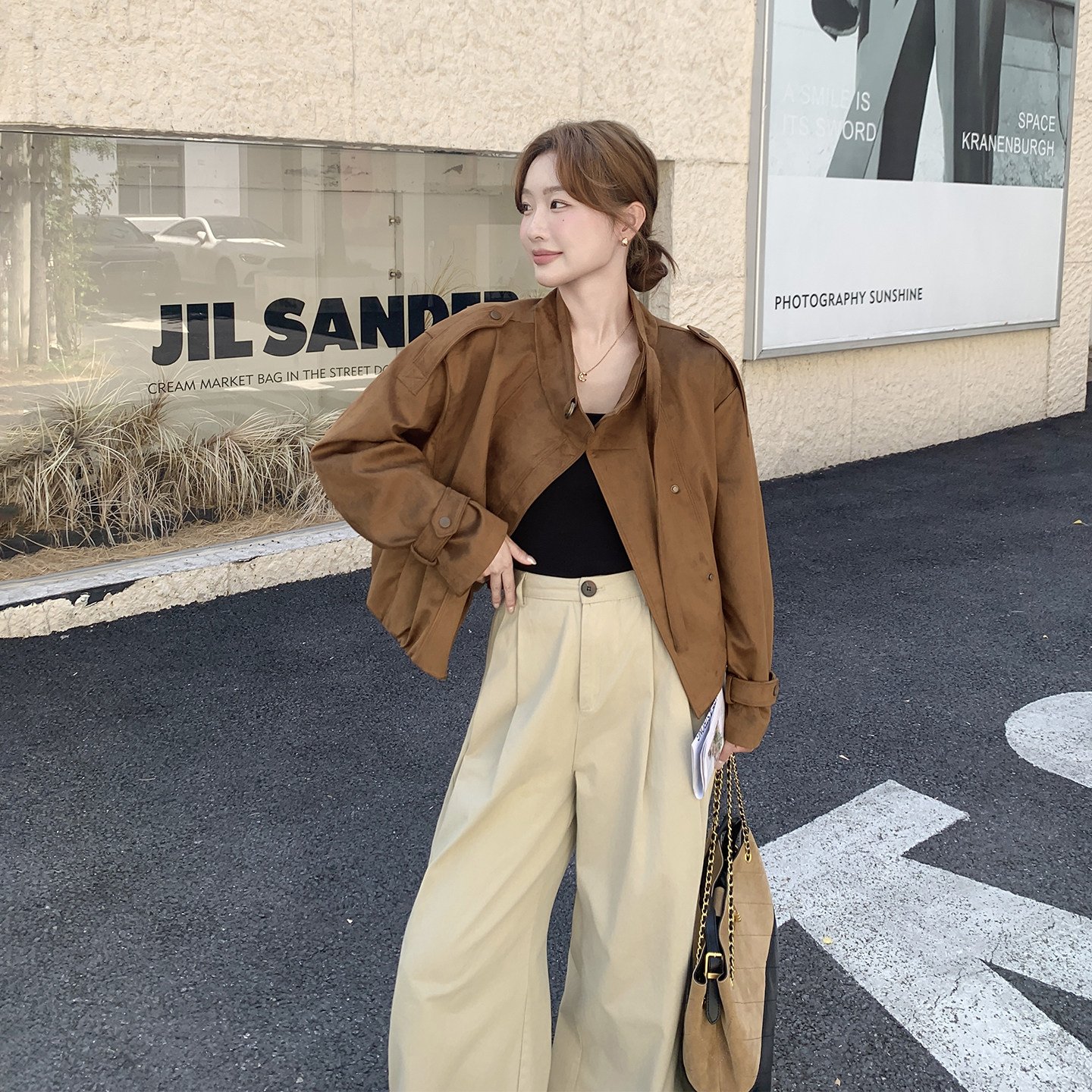 高级感立领鹿皮绒外套女2026春季新款小个子独特超火洋气夹克上衣,女装/女士精品,短外套,淘宝优惠券,粉丝福利购,淘宝优惠卷