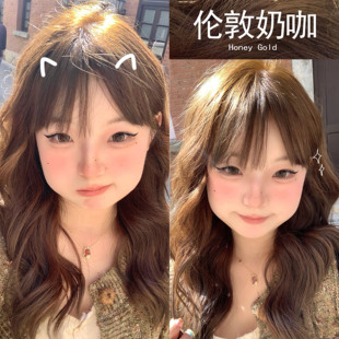 免漂伦敦奶咖色染发剂2025流行色泡泡沫染头膏天然正品牌植物女纯