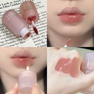 新品 伪素颜甜妹色破碎感韩系女高白开水镜面唇釉淡颜水光 allin