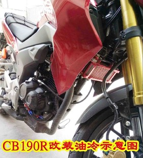 新大洲五羊CB190R X改装 190 摩托车适用于本田 机油冷却器散热器