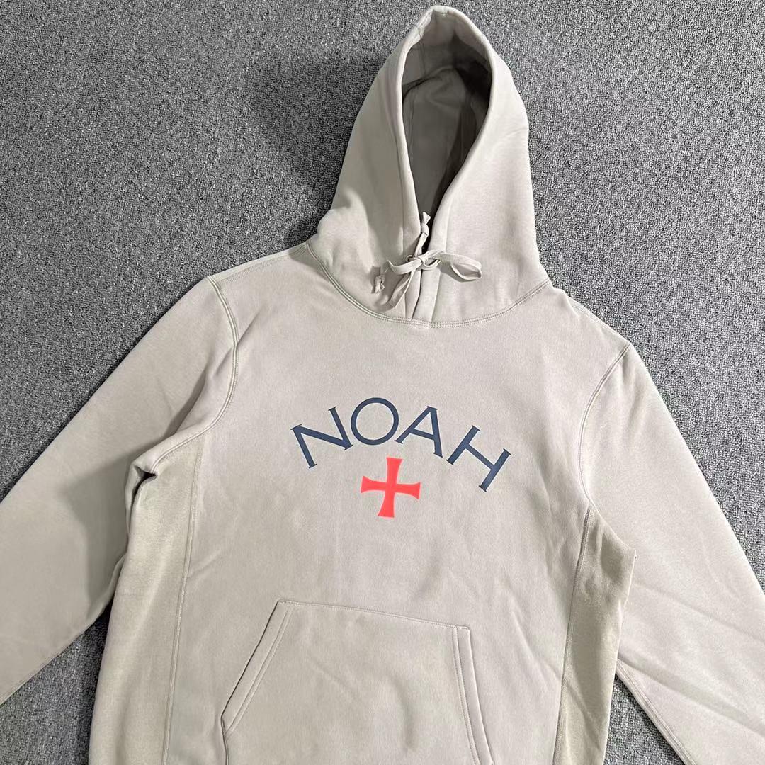 noah nyc core 2022秋冬水泥白初代十字架休闲简约加绒连帽卫衣男