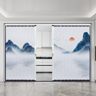 御霄全铝合金新中式折叠推拉移门客厅阳台卫生间厨房天然气隔断门