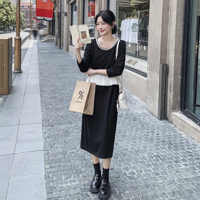 首发新款  现货秋季时尚拼接钉珠修身连衣裙2C098-9518P140K218