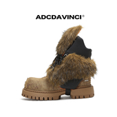 刘耀文同款 洗水牛仔布轻便舒适马丁靴 套组合 ADC达芬奇 靴子鞋