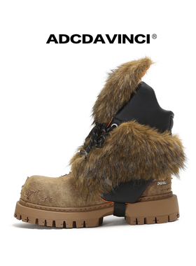 刘耀文同款  ADC达芬奇  靴子鞋套组合/洗水牛仔布轻便舒适马丁靴