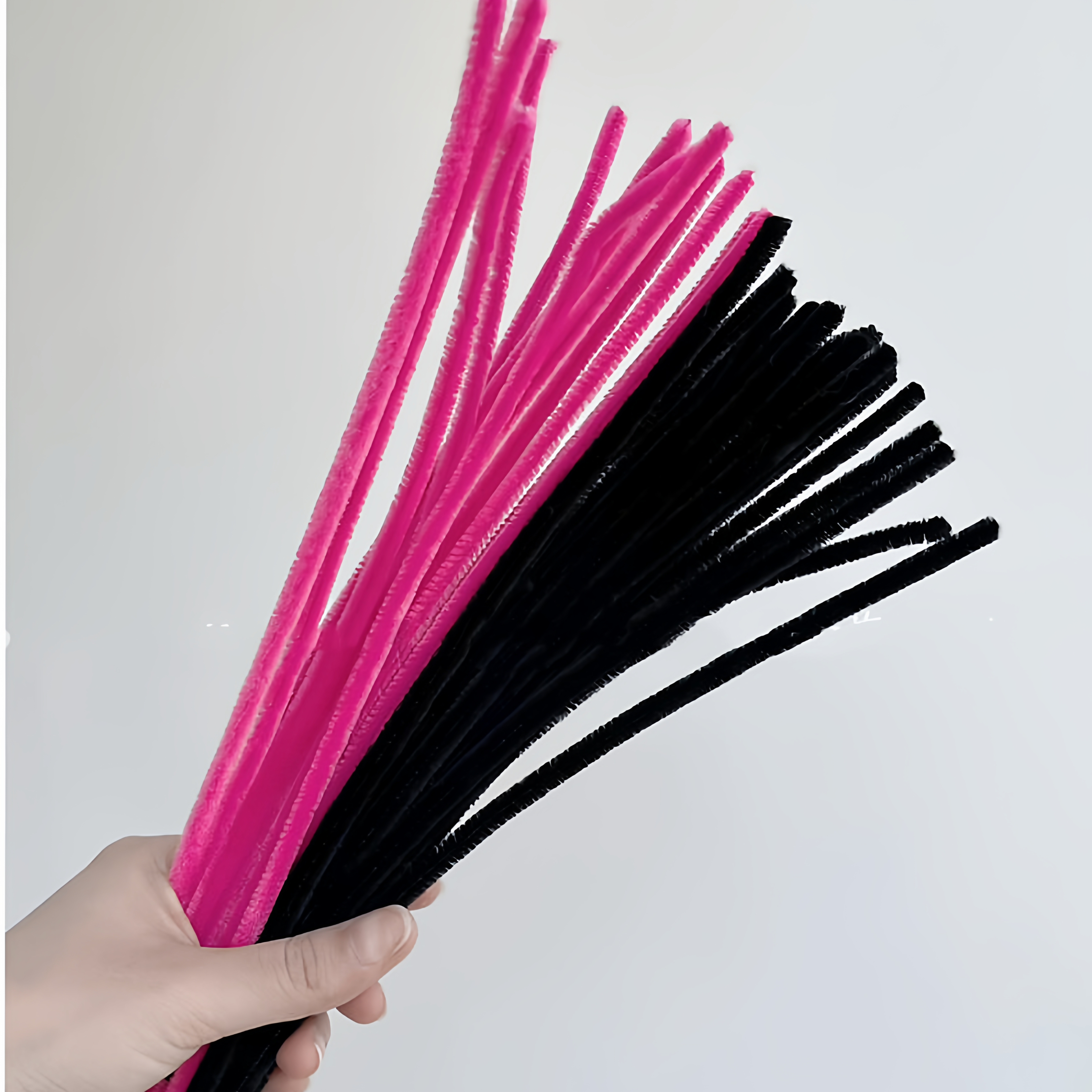 8MM玫红色加粗佰宁扭扭棒手工diy花束材料马卡龙超密妞妞棒毛条根