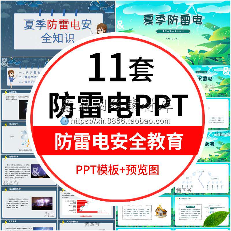 幼儿园中小学生夏季防雷电安全教育ppt模板预防雷电主题班会课件