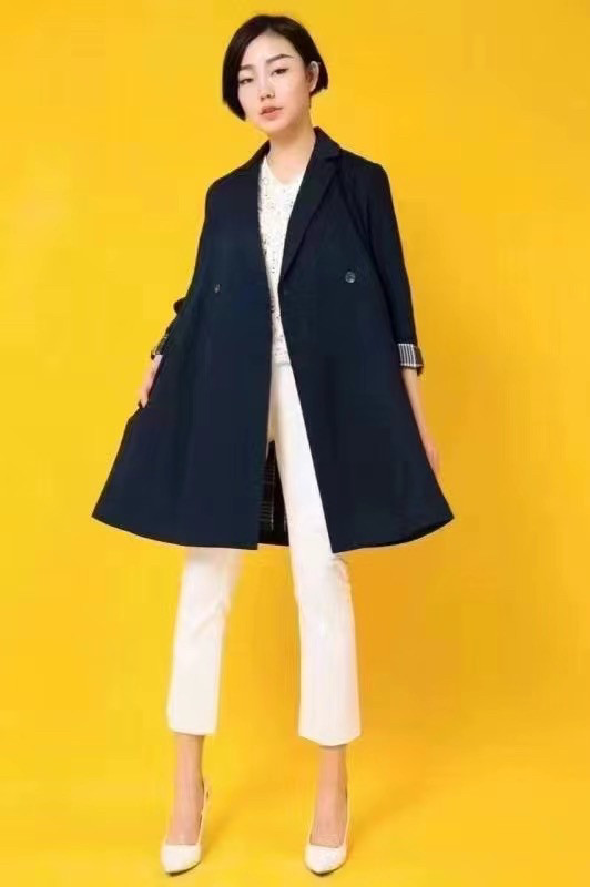 400450阿家2024年春秋新款风衣外套女中长款英伦复古风图片