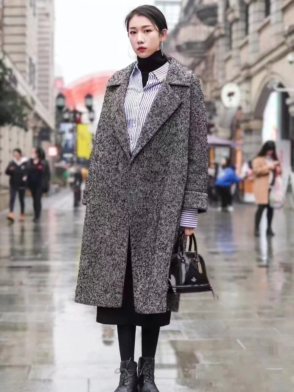 1001-400571哥阔版大衣显瘦大衣毛呢