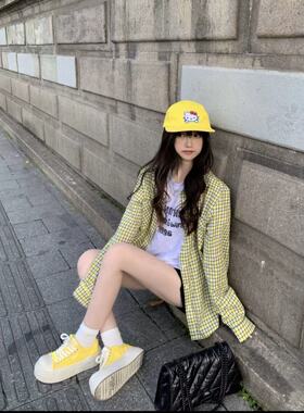 1300545专柜正品2026新款时尚百搭显瘦格子衬衫女上衣