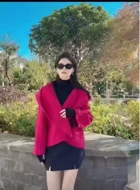 5400096阿家小香风设计感小众火龙果色外套显瘦