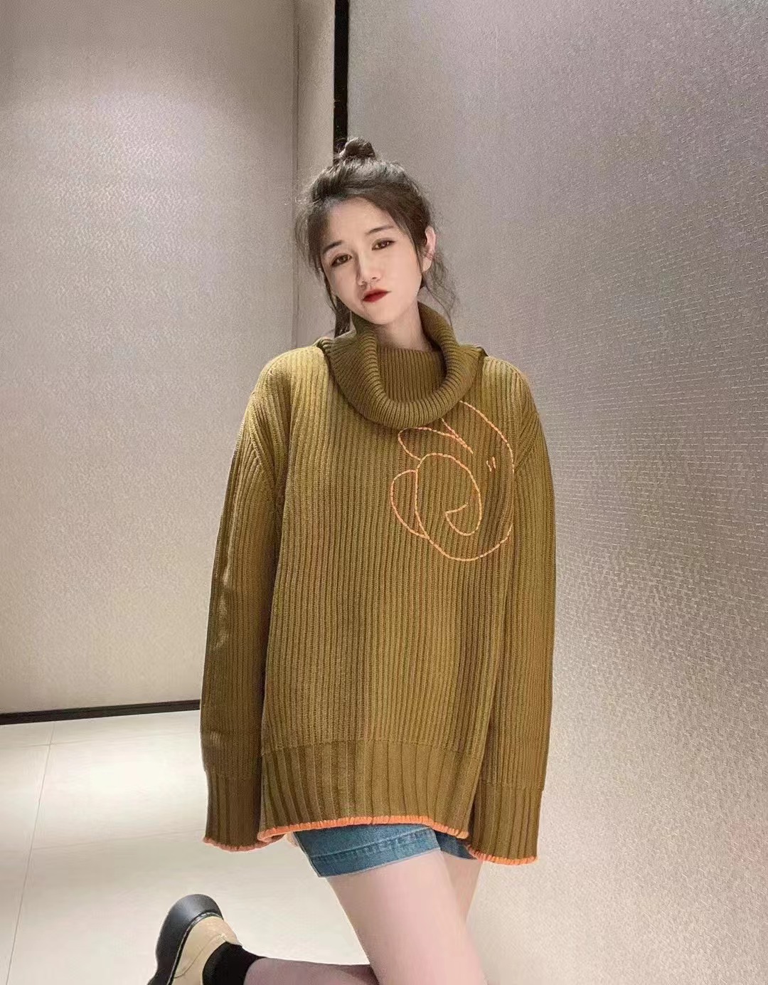 1399596哥家专柜正品2025新款时尚百搭宽松慵懒羊毛毛衣套头衫