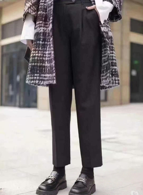 5100300阿家专柜正品新款时尚百搭绵羊毛修身显瘦通勤裤女长裤