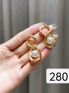 阿家专柜正品2025新款时尚百搭气质耳钉耳环女八字耳钉原280