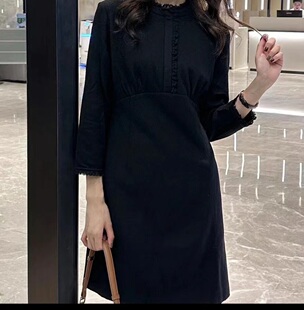 1500138哥显瘦中长款羊毛气质连衣裙秋季连衣裙