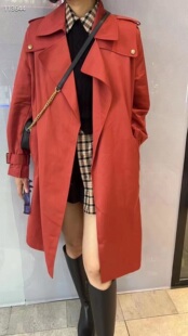 1400487 哥风衣显瘦外套女款外套中长风衣