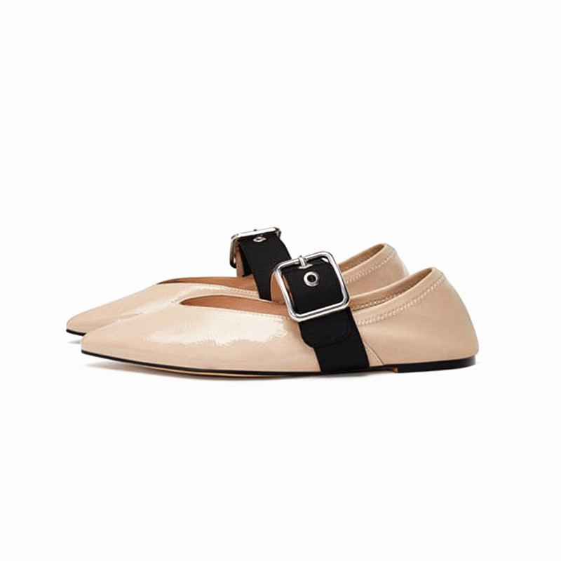 ZARA DTMŮЬ2018ÄêÇ^пîÂãɫdz¿Ú¼âͷƽµ×ѧÉúЬÆáƤÇá±ãµ¥Ð¬