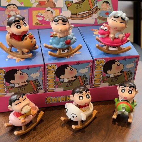 抖音小红书爆款蜡笔小新盲盒可爱潮玩树脂摆件创意礼物公仔团购