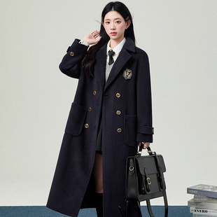 花铃太太表参大插肩大衣外套女秋冬款高级感毛呢西装外套毛衣大衣