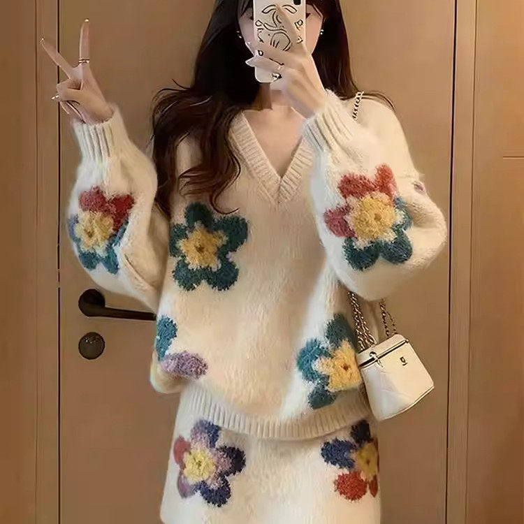 冬季搭配一整套独特时尚高级感超好看慵懒软糯毛衣半身裙两件套装,女装/女士精品,毛衣,淘宝优惠券,粉丝福利购,淘宝优惠卷