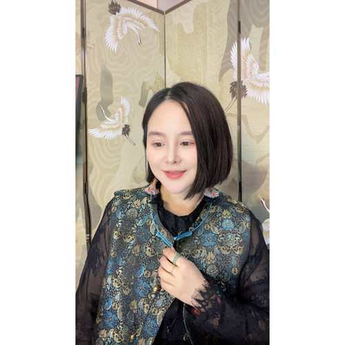 【大美红遍天】“名家同款蕉叶莲”织金宋锦马甲 里外100%桑蚕丝