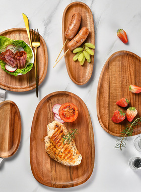 Wooden serving platter wooden tray for snacks bread fruit sa