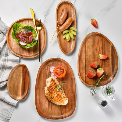 Wooden serving platter wooden tray for snacks bread fruit sa