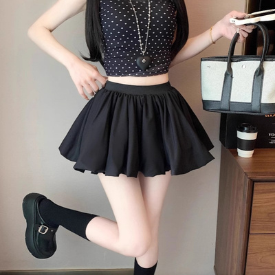 芭蕾风褶皱花苞半身裙女夏季高腰