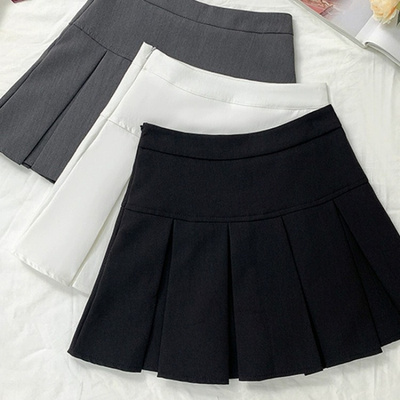 灰色百褶裙女秋冬高腰短裙设计感