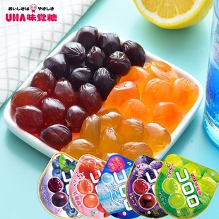 日本进口UHA悠哈甘露露果汁软糖水果味爆浆QQ糖橡皮糖儿童零食