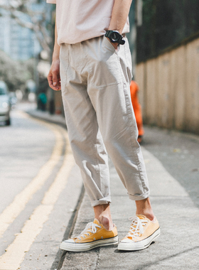 休闲裤男裤子夏季韩版薄款潮流宽松帅气百搭棉麻小脚裤九分裤