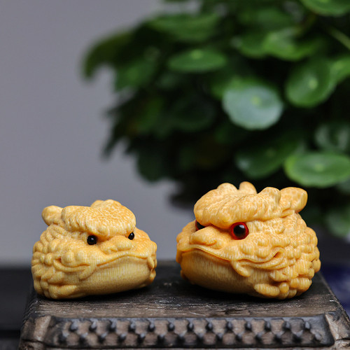 实心龙血竹雕刻手把件盘玩摆件龙王蟾送礼文玩龙蟾三足金蟾招财