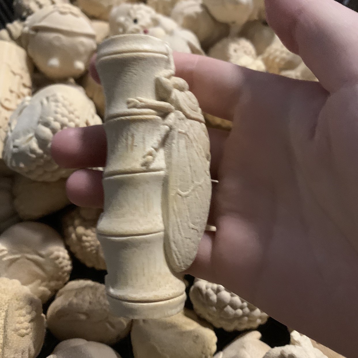 实心竹盘玩手把件一鸣惊人竹雕文玩摆件,特色手工艺,竹编/竹雕,淘宝优惠券,粉丝福利购,淘宝优惠卷