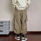 复古工装 休闲长裤 裤 机能束脚裤 美式 潮牌高街男款 男宽松大码 秋季 子