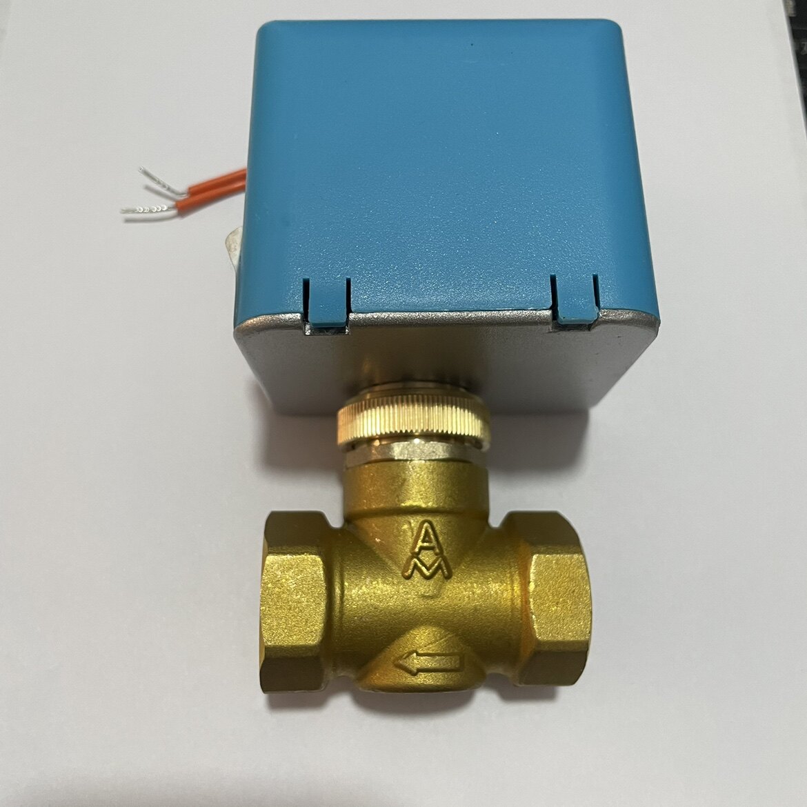 埃美柯温控阀正品江森款可手动开启9728电动二通阀aqdf1525l2黄铜