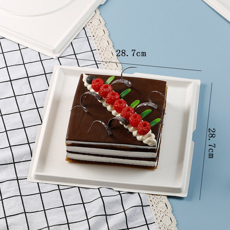 一次性环保蛋糕方盘纸盘子diy涂鸦材料加厚食品级烘焙托盘8/10寸