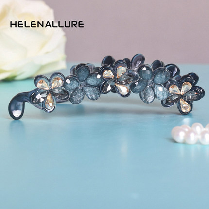 HELENALLURE 防滑中号香蕉夹发量少竖夹马尾夹气质玫瑰花扭扭夹