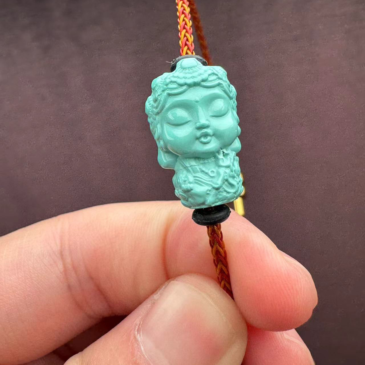 湖北十堰绿松石文玩配饰绿度母背云配饰，精工细作无油系列，